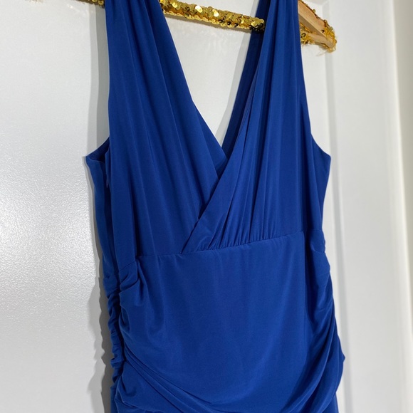 Laura Grecian Style Blue Maxi gown with crystal - Picture 8 of 9